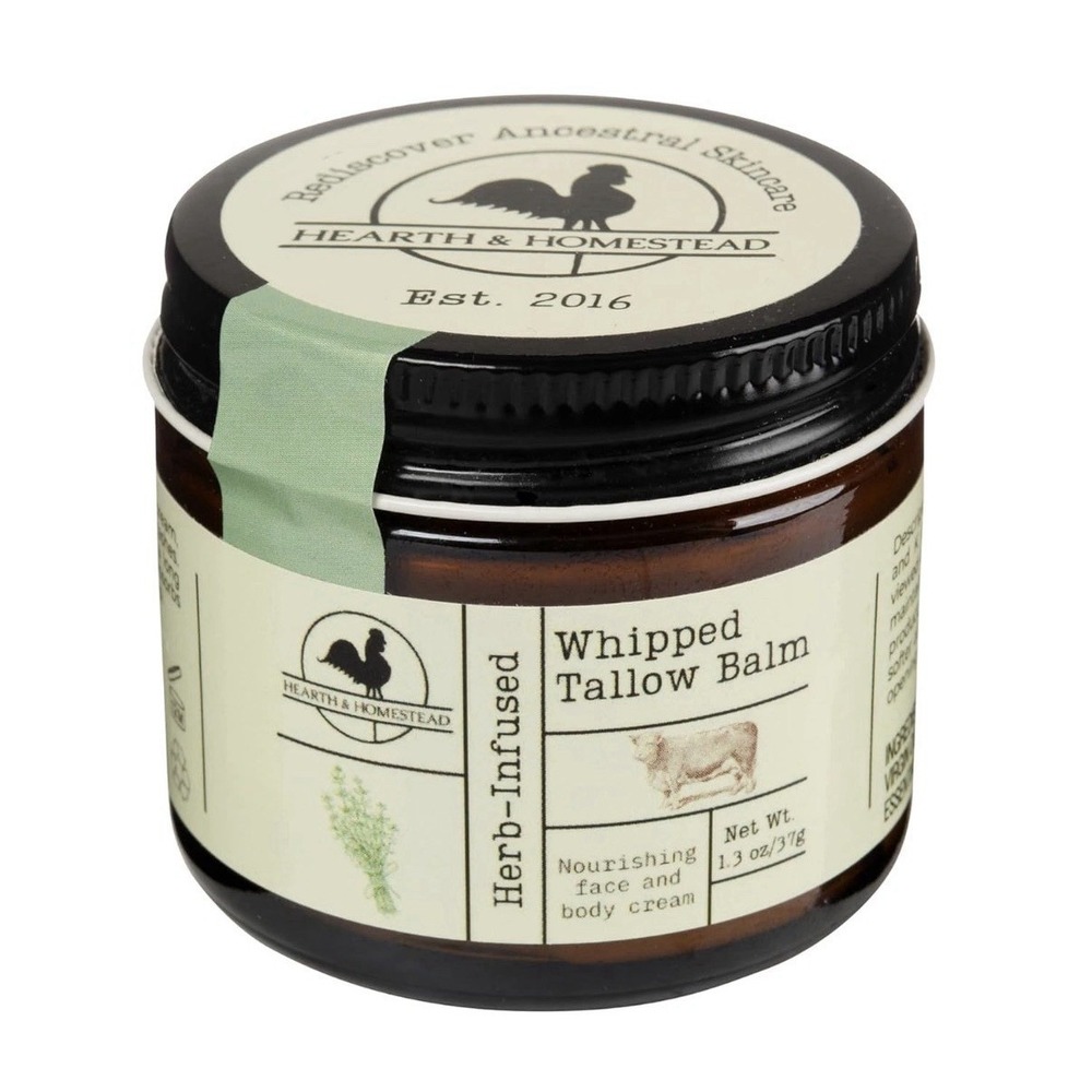 Handmade Whipped Tallow Balm, (Unscented/Herb-Infused) Organic Body Butter 1.3oz - Picture 2 of 7